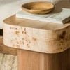 Nouve Solid Wood Side Table in Clear Lacquer Finish
