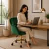 Doe Buck Aurora Modern Green Luxury Velvet Office Chair