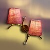 Devansh Metal Electric Wall Light in Gold Colour with Pink Shade Count of 2 Lights