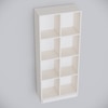 8 Shelves Open Multipurpose Matrix Kitchen Cabinet In Highland Pine Finish