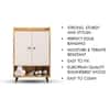 Hexa Red Engineered Wood Shoe Rack in Giant Wood and Frosty White Colour