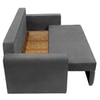 Alfon 2 Seater Velvet Pull Out Sofa Cum Bed with Storage In Dark Grey