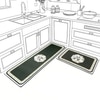 Luxe Home Bird Design Combo Kitchen Runner Mat - White (116x36 & 58x36 cm PC-2)