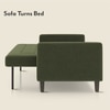 Salford 3 Seater Click Clack Sofa Cum Bed In Moss Green Colour