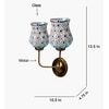 Devansh Metal Electric Wall Light in Gold Colour with Multicolor Shade Count of 2 Lights