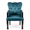 Arista Sheesham Wood Accent Chair Set of 2 in Turquoise