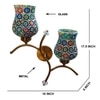 Devansh Metal Electric Wall Light in Gold Colour with Multi Shade Count of 2 Lights