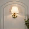 Sadie Shine Brass Metal Wall Light with Scalloped Shade