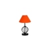 Adaline Orange cotton Table lamp with Iron Base