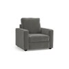Apollo High Back 1 Seater Fabric Sofa in Ash Grey Velvet Colour