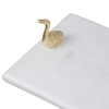 Marble Platter Rectangular With Gold Finish Metal Piece Attachment