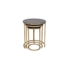 Logan Stone Side Table in Gold Finish