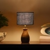 Devansh Blue Jute Table Lamp With Wood Natural Base (7X13 Inches)-13