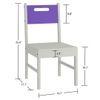 Celestia Kids Study Set with Desk Bookshelf and Wooden Chair in Lavender Purple Colour