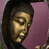Buddha Face Shower Copper Gold  Fiber Glass Indoor Fountain