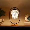 Devansh Multicolor Glass Wooden & Iron  Table Lamp -17 Inch Height  -Aka