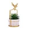Highly Attractive Reindeer Cage Faux Plant With A Ceramic Pot