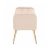 Doe Buck Upholstered Storage Bench in Beige Colour with Gold Legs