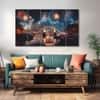 The Castle Decor London Bridge Wall Art Set of 5 Wooden Framed Digital Painting 27x48 Inch