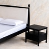 Archie Spindle Solid Wood King Non Storage Bed in Black Colour