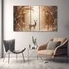 The Castle Decor Golden Deer Wall Painting Wooden Framed Digital Painting 27x48 Inch (Style 2)