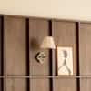 Clover Handicrafted Wall Lamp in Polished gold and K green and off white pleated Colour