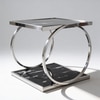 Marbleous Metal Side Table in Silver Colour