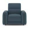 Linaro Leather 1 Seater Double Motor Recliner In Blue Colour