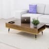 Hexa Engineered Wood Coffee Table With Metal Legs In Flower Wenge