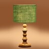 Devansh Green Jute  Table Lamp With  Wood Natural Base (7X7X15.5 Inches)-17