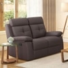Raphael Leatherette Two Seater Manual Recliner in Brown Colour