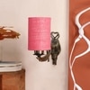 Devansh Metal Electric Wall Light in Antique Gold Colour with Pink Shade Count of 1 Light