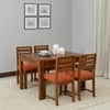 Arbor 4 Seater Dining Set with Orange Cushioned Chairs