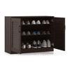 Bennis 12 Pair Shoe Rack in Dark Walnut Finish