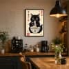 The Castle Decor Cute Cat Eating Ramen Kitchen Wall Art 12x18 Inch