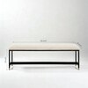 The Harper Long Metal Bench in White Finish