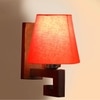 Devansh Solid Wood Electric Wall Light in Orange Colour with Orange Shade Count of 1 Light