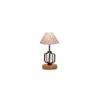 Lainey Multicolor cotton Table lamp with Wood & Iron Base
