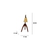 Species Brown Wooden Table Lamp with White Jute Lampshade