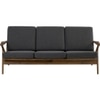 Scandinavian Aston Three Seater Sofa Brown Walnut Finish