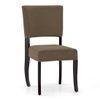 Aavya Solid Wood Dining Chair Set Of 1 In Mahogany Finish & Brown Fabric Colour