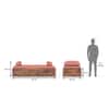 Harvey Diwan in Teak Finish with Coral Fabric Colour