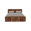 Meighen Platform Queen Size Storage Bed In Brown Finish