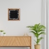 Overlapping Numerals Square Wooden Wall Clock
