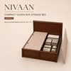 Nivaan Solid Wood Compact Queen Bed Box Storage Provincial Teak Finish Mattress 60 x 72 Inches