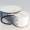 The Top Notch Round Nesting Table With Two Drawers