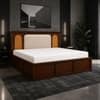 Virasat Solid Wood Comfort King Bed Hydraulic Storage Provincial Teak Finish Mattress 72 x 78 Inches