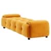 Melon Velvet  5 feet  Ottoman Bench in Yellow  Color