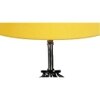 Thea Yellow cotton Table lamp with Wood & Iron Base