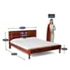 Rangrez Sheesham Wood Queen Size Non Storage Bed in Honey Oak Finish